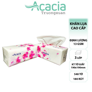 Sản phẩm giấy rút Acacia 540 tờ  180 lần rút, 3 lớp sang trọng