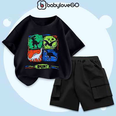 Bộ đồ bé trai BabyloveGO mẫu mới 2026 bộ áo thun quần kaki cho bé mềm mịn thoáng mát in hình độc đáo BKL21