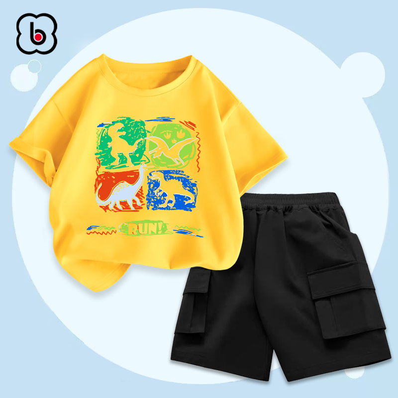 Bộ đồ bé trai BabyloveGO mẫu mới 2023 bộ áo thun quần kaki cho bé mềm mịn thoáng mát in hình độc đáo BKL21