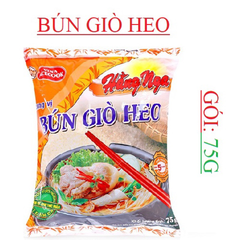Thùng Bún Giò Heo Hằng Nga Vina Acecook 30 gói 75g