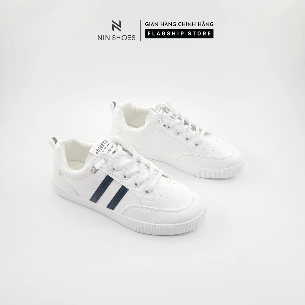 Giày thể thao nữ slipon - Giày thể thao Nin shoes 1 phân đế bằng hai vạch siêu xinh êm chân