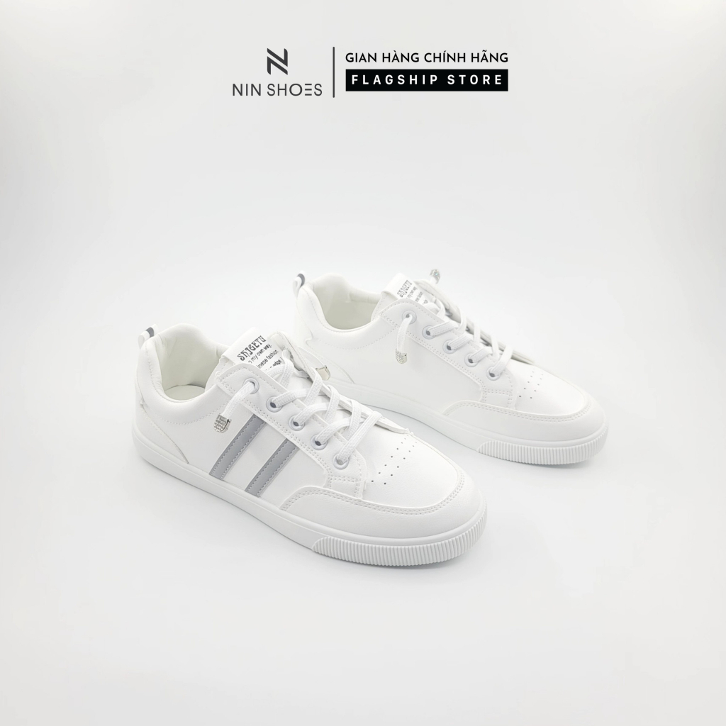 Giày thể thao nữ slipon - Giày thể thao Nin shoes 1 phân đế bằng hai vạch siêu xinh êm chân