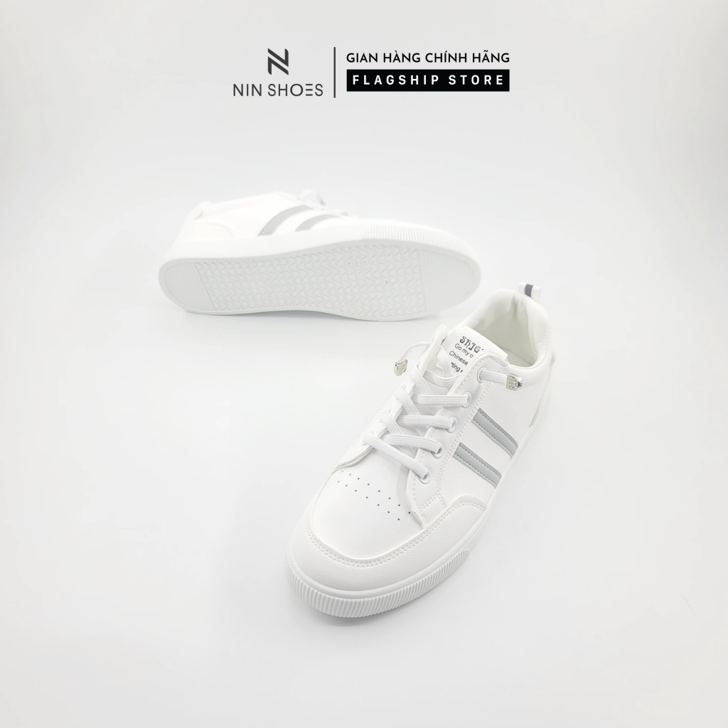 Giày thể thao nữ slipon - Giày thể thao Nin shoes 1 phân đế bằng hai vạch siêu xinh êm chân