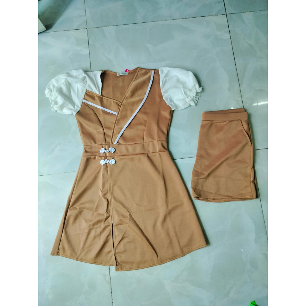 SÉT ÁO PHÔM DÀI KÈM QUẦN ĐÙI-SIÊU HOT.PHỐI TAY VẢI.AK03