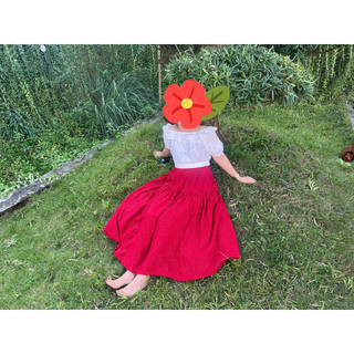 Vải xô đỏ chấm ánh vàng 2 lớp 35k/m