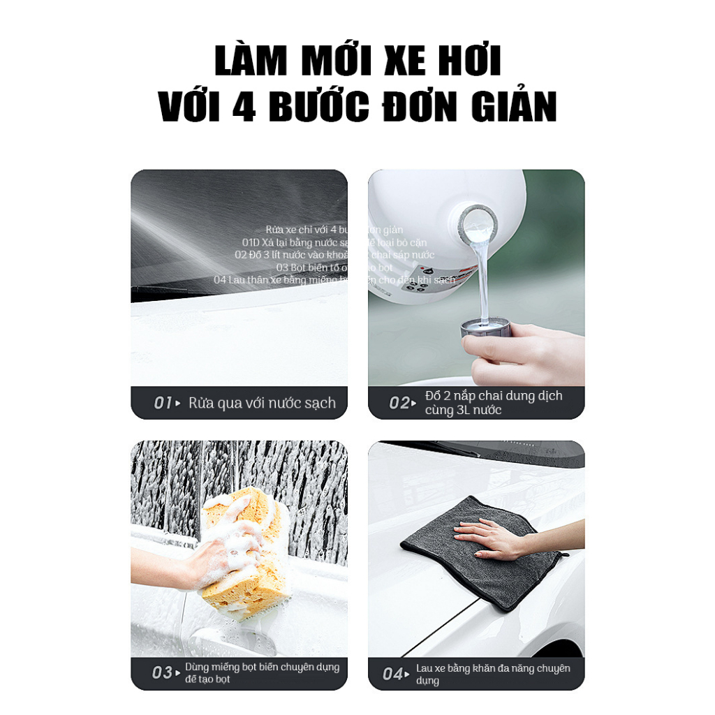 Nước Rửa Xe Bọt Tuyết Hello Leiboo 2 Lít -Nước Tẩy Rửa Xe Đậm Đặc Tạo Bọt Làm Sạch Mọi Cặn Bẩn Bám Trên Xe