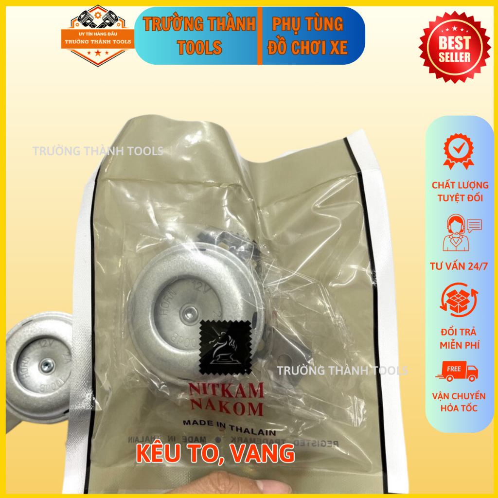Còi xe máy, ô tô hàng Mitkam Makon Thái chính hãng, còi thái 12v - TRƯỜNG THÀNH TOOLS