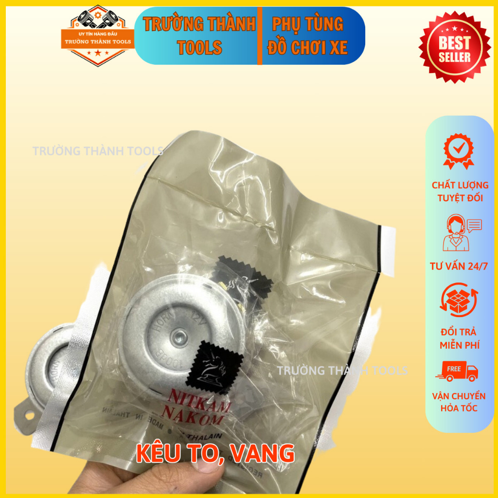 Còi xe máy, ô tô hàng Mitkam Makon Thái chính hãng, còi thái 12v - TRƯỜNG THÀNH TOOLS