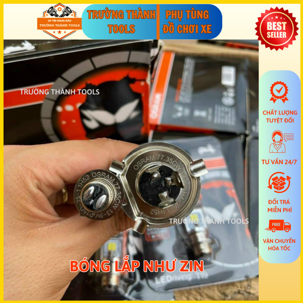 Bóng đèn pha Led Osram Chính Hãng Chân M5-H4 sáng gom-TRƯỜNG THÀNH TOOLS