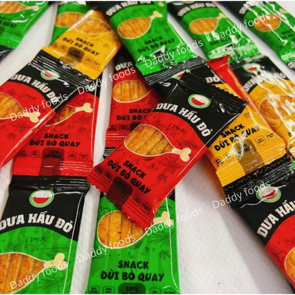 Combo 12 gói snack đùi bò quay đồ ăn vặt bà tuyết diamond, cay cay giá rẻ siêu ngon
