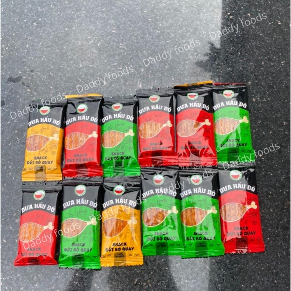 Combo 12 gói snack đùi bò quay đồ ăn vặt bà tuyết diamond, cay cay giá rẻ siêu ngon