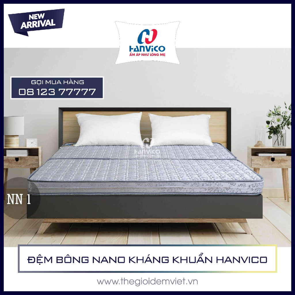 ĐỆM NANO CHỐNG KHUẨN HANVICO - CHỐNG MÙI VÀ ẨM MỐC - NÂNG ĐỠ CỘT SỐNG - HÀNG CHÍNH HÃNG