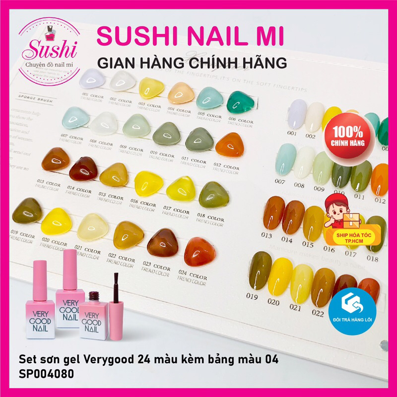 Set sơn gel Very Good Nail 24 màu  - Set sơn móng tay chuẩn tone nail Hàn  –Sushi nail mi