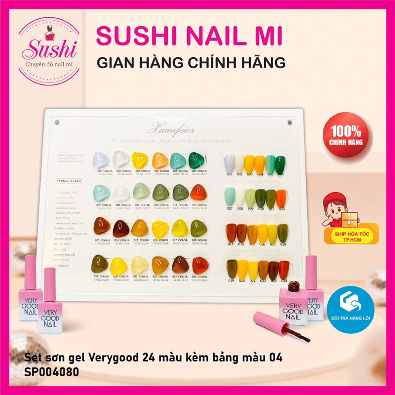 Set sơn gel Very Good Nail 24 màu  - Set sơn móng tay chuẩn tone nail Hàn  –Sushi nail mi
