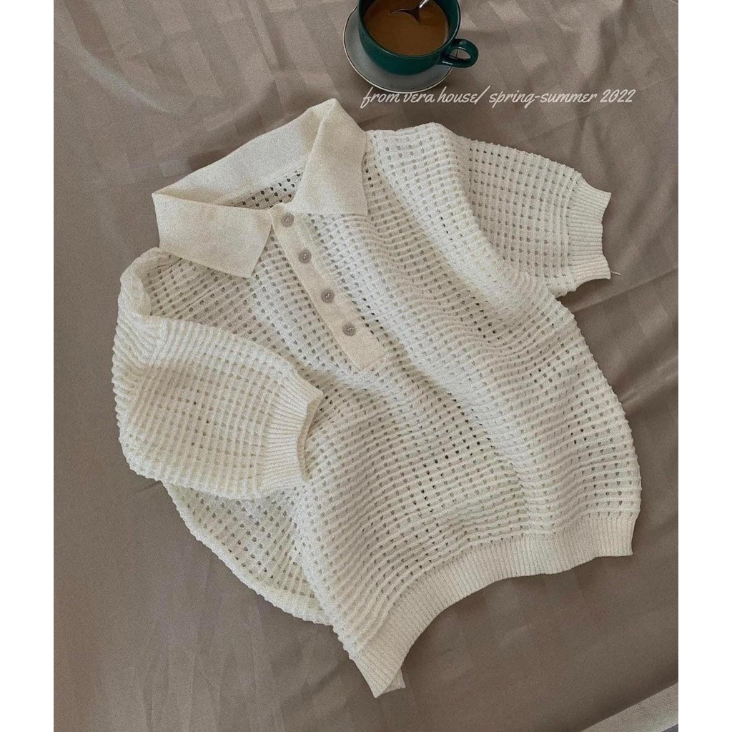 Áo Polo Len Lưới Nữ Hàng Quảng Châu Cao Cấp Hari GenZ 002 p6k6