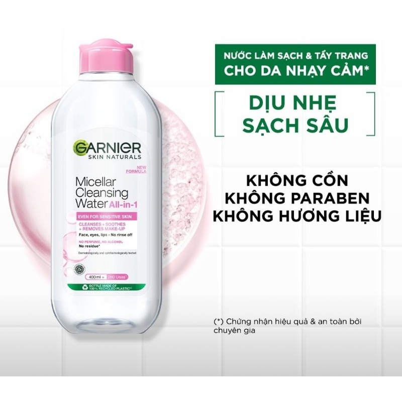 Nước tẩy trang Garnier cho da nhạy cảm 50ml