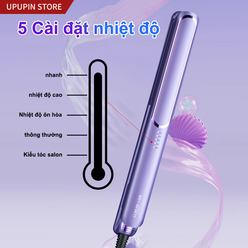 UPUPIN Máy duỗi tóc 2 trong 1 Uốn/Duỗi tóc bằng men gốm Làm nóng nhanh trong 10 giây