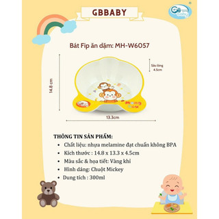Bát phíp ăn dặm GB - Baby ( vàng khỉ)
