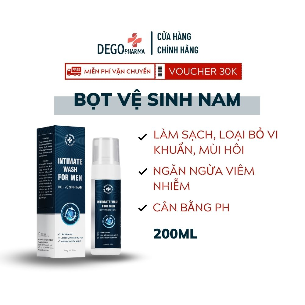 Bọt Vệ Sinh Nam Dego Pharma - Dung Dịch Vệ Sinh Cân bằng PH, Làm Sạch, Khử Mùi, Ngăn Nấm Ngứa