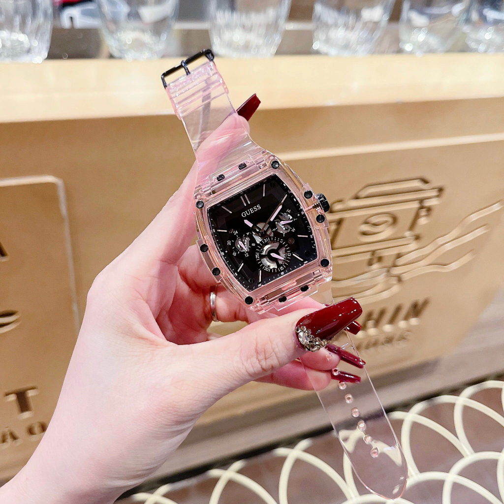 Đồng hồ Nam Nữ Unisex Guess GW0032G1 Sporting Pink Limited Edition Watch 43mm, Authentic, fullbox, Luxury diamond watch