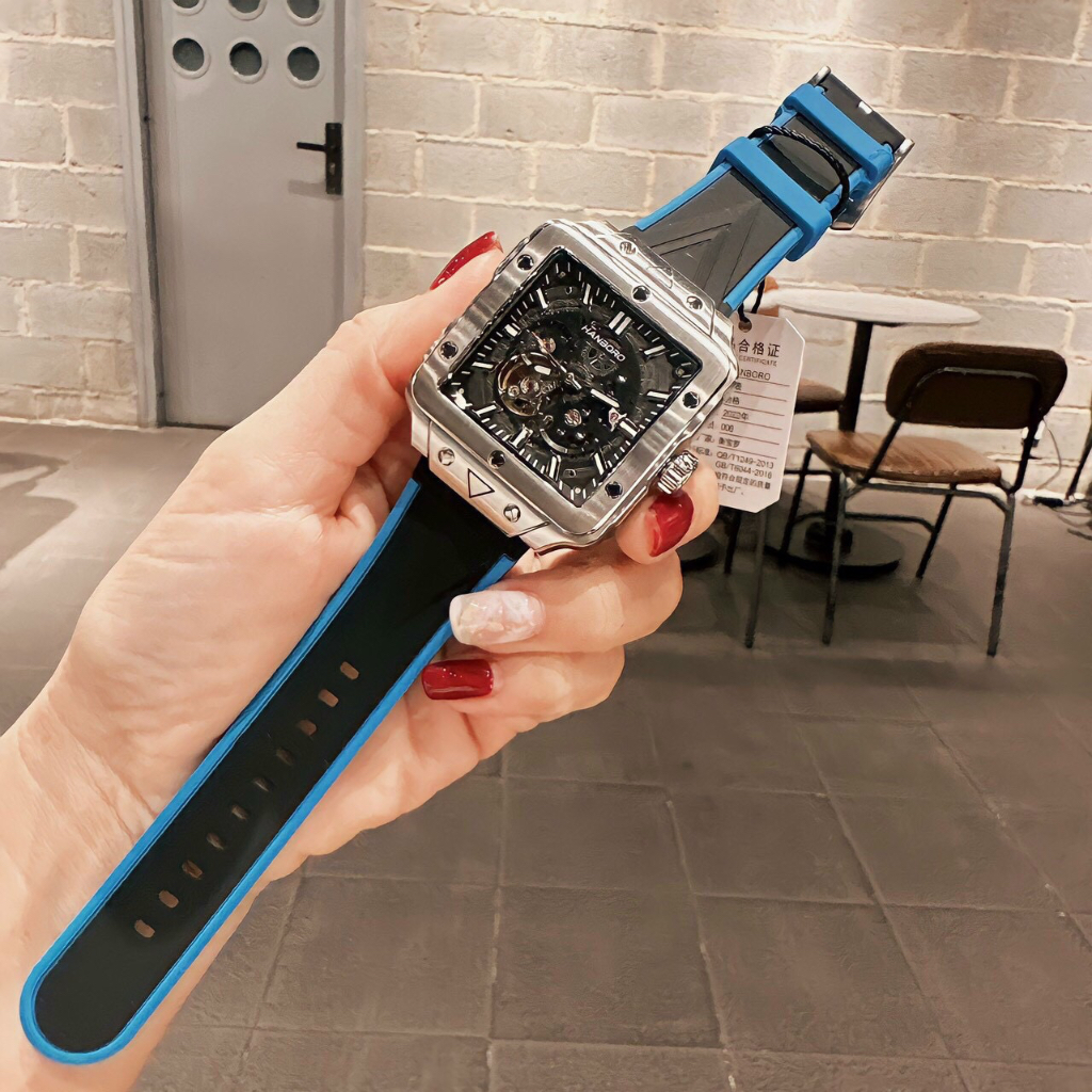 Đồng hồ nam Hanboro HBR-972 Big Bang Square Bang Unico King, Size 42mm, Authentic, Full box, Luxury Diamond Watch