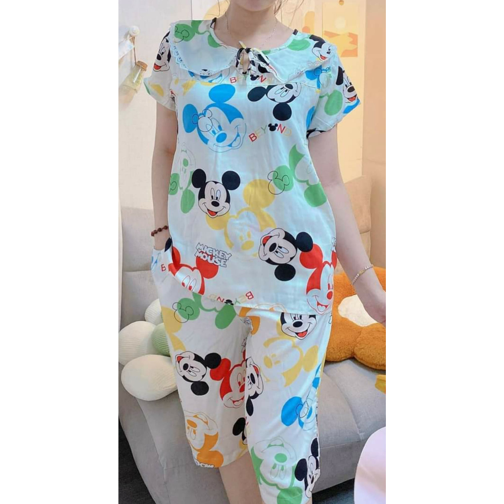 Bộ Tole Lanh Lửng cổ sen phối ren tay con dễ thương - size (40-70kg)