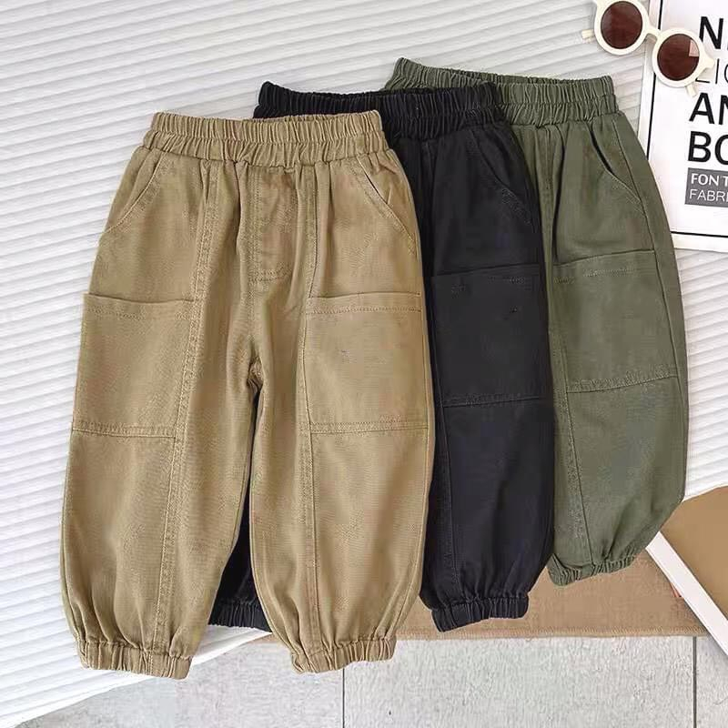 Quần dài bé trai Medokids, quần kaki giấy dài bo gấu cho bé trai từ 10 - 32kg