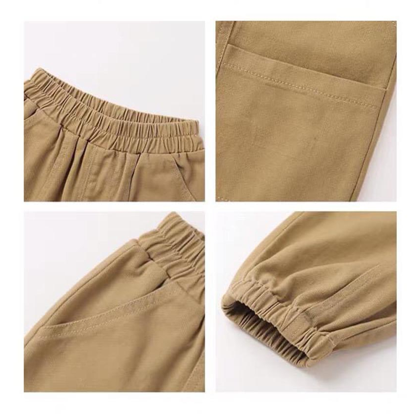 Quần dài bé trai Medokids, quần kaki giấy dài bo gấu cho bé trai từ 10 - 32kg