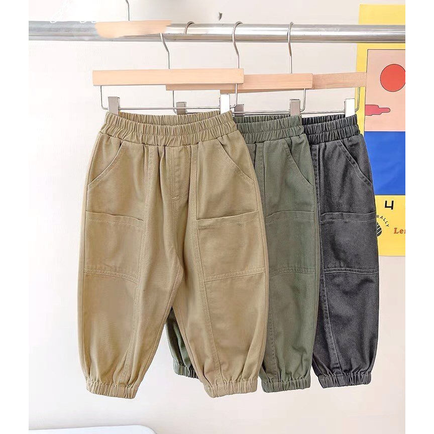 Quần dài bé trai Medokids, quần kaki giấy dài bo gấu cho bé trai từ 10 - 32kg