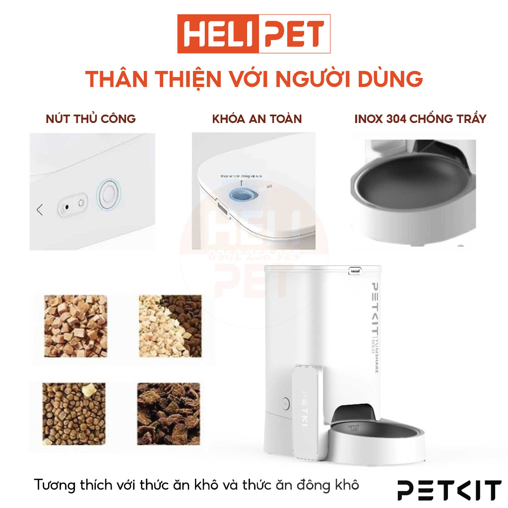 [BH 12 Tháng] Máy Ăn, Máy Nhả Hạt Cho Mèo Có Camera PETKIT Element Fresh Solo Dung Tích 3 Lít - HeLiPet