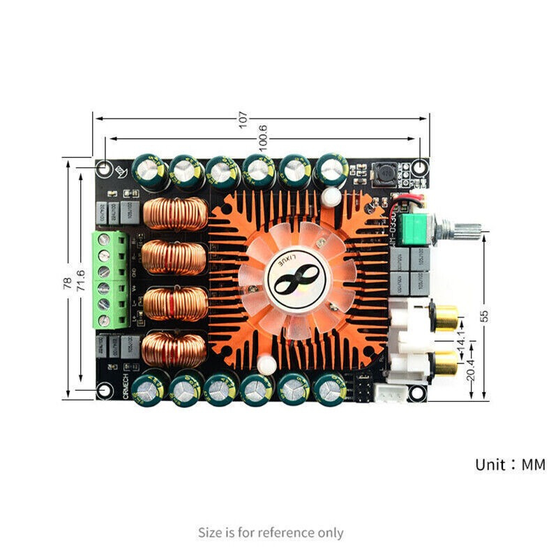Mạch khuếch đại âm thanh TDA7498E hifi 2.0 kênh 2* 160W BTL220W Digital Audio Amplifier 009162
