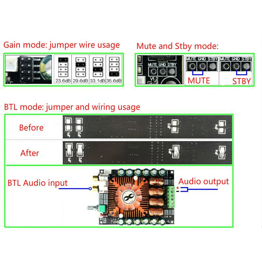 Mạch khuếch đại âm thanh TDA7498E hifi 2.0 kênh 2* 160W BTL220W Digital Audio Amplifier 009162