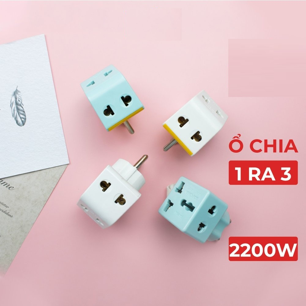 Đầu nối phích cắm chia 2 ổ, chia 3 ổ đa năng P11, P15 Sopoka