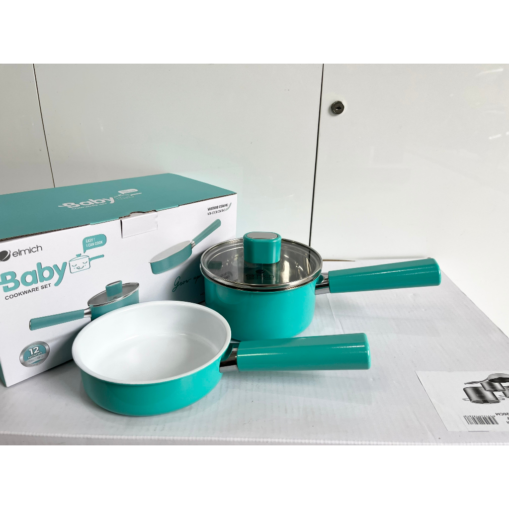 Bộ quánh chảo Inox nguyên khối an toàn cho bé Elmich Baby EL 1168OLMax Size 14cm