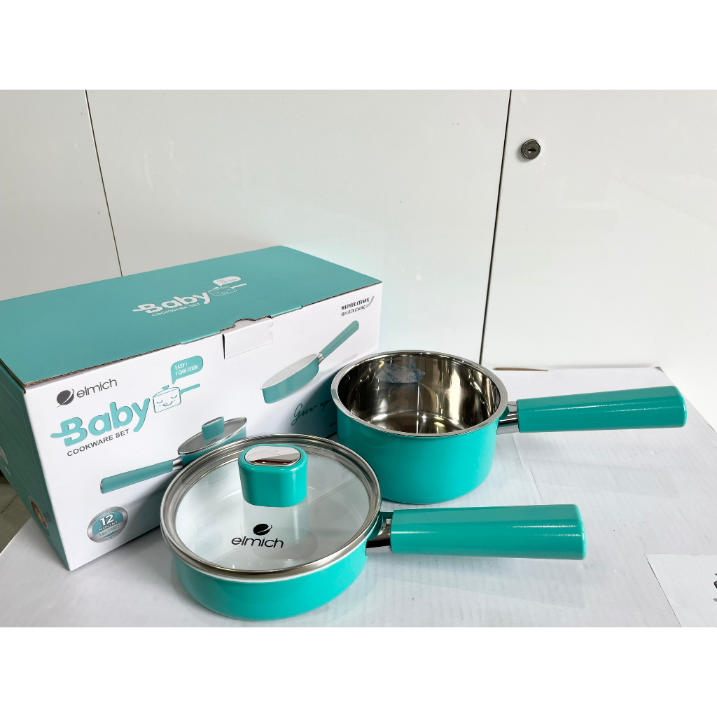 Bộ quánh chảo Inox nguyên khối an toàn cho bé Elmich Baby EL 1168OLMax Size 14cm