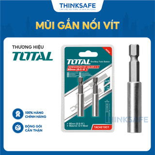 Bộ 2 mũi gắn vít total tac461601 tac462601, kích thước 60mm, chất liệu thép và cr-v, mũi gắn vít chính hãng - thinksafe