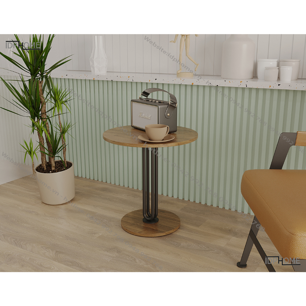 Mẫu bàn trà tròn cạnh sofa, bàn cho quán cafe, trà sữa, bàn trang trí cho phòng khách SP6806