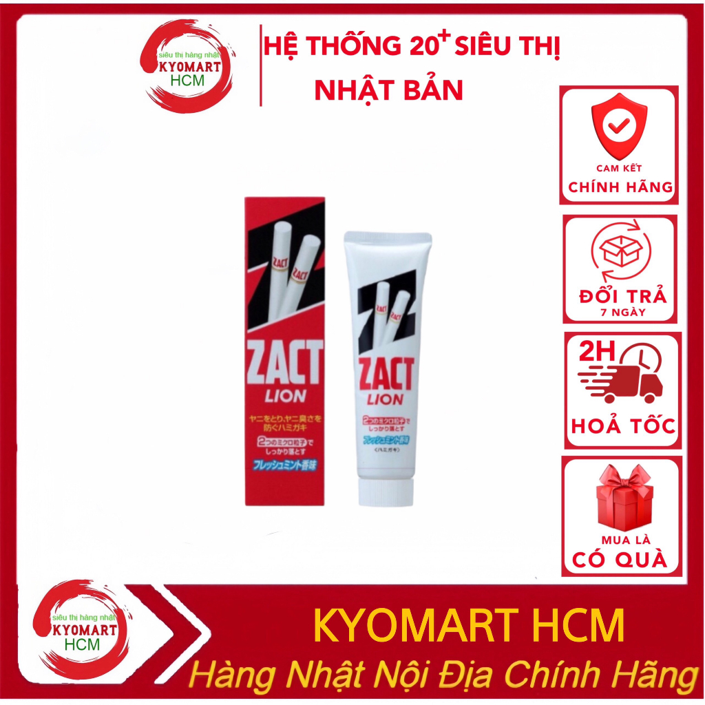 KEM ĐÁNH RĂNG LION ZACT DÀNH CHO NGƯỜI HÚT THUỐC TUÝP 150G