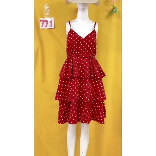 đầm dây tầng chấm bi size M/M+. S771