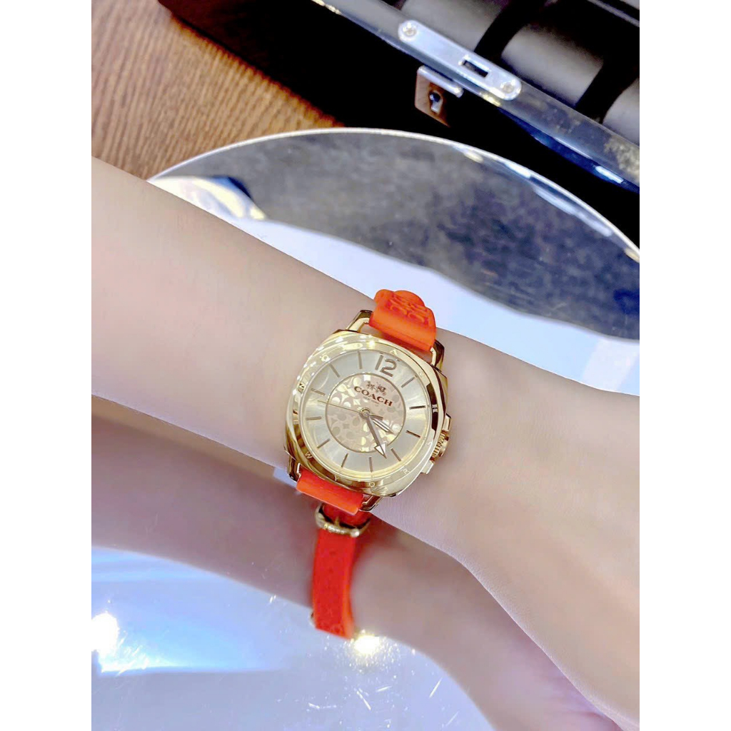 Đồng hồ nữ coach boyfriend 14502091 14502093 14502094 14502095 dây cao su , size 34mm