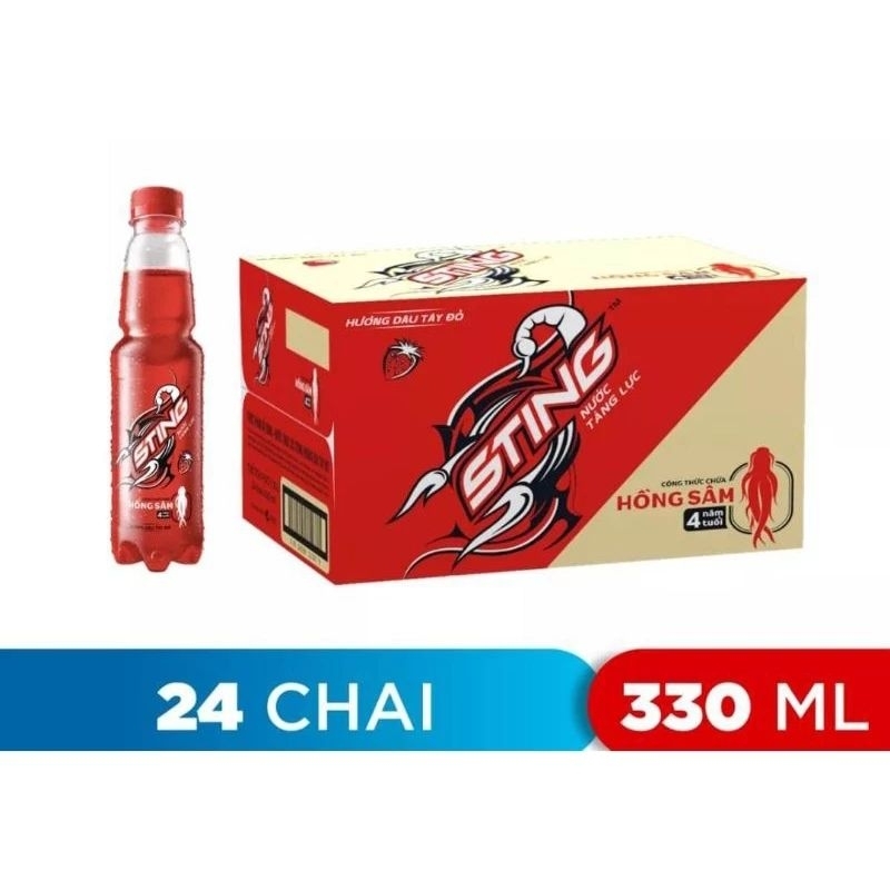 Lốc 6 chai nước Sting dâu 330ml