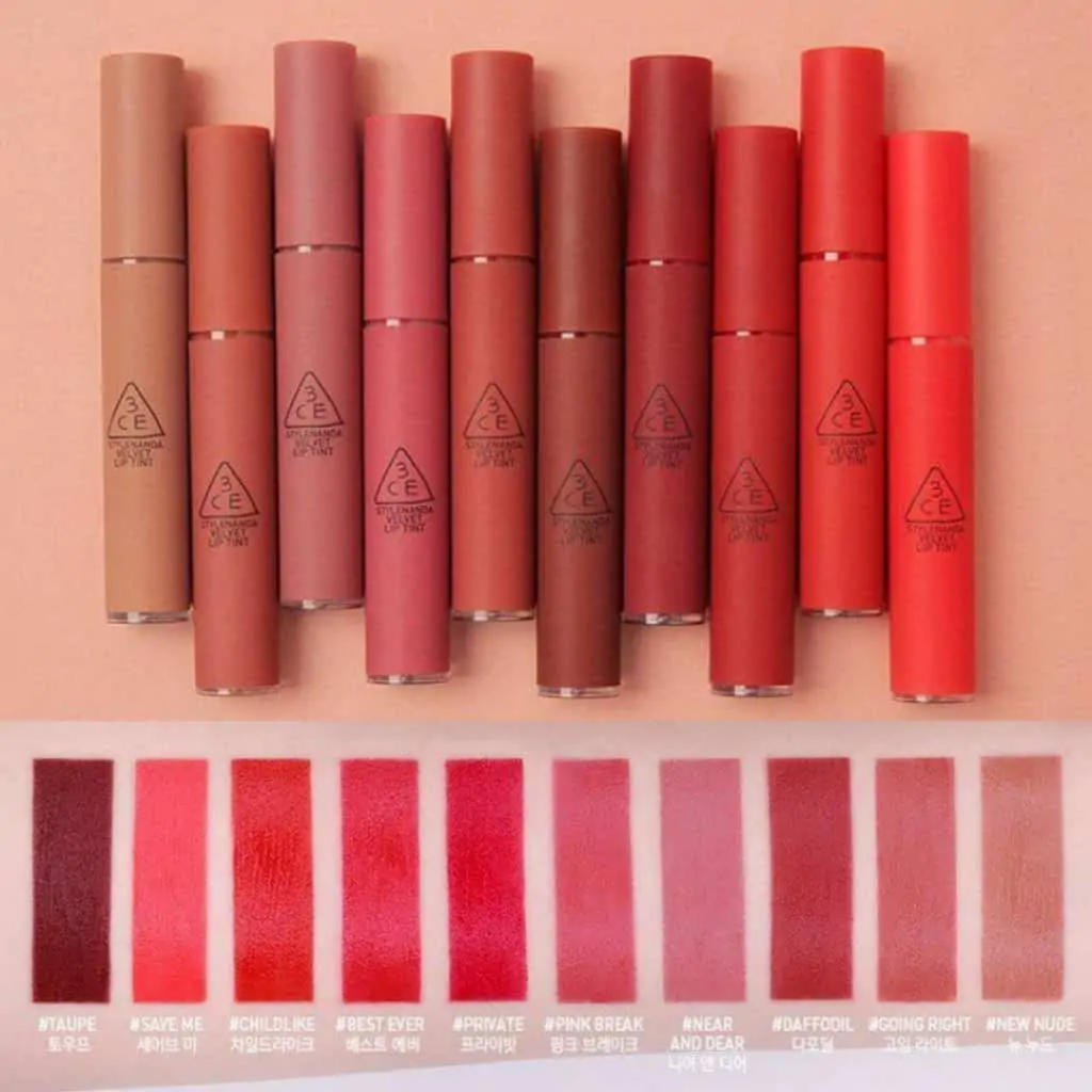 Son Kem Lì 3CE Velvet Lip Tint 4g, Son Kem Lì Mềm Mịn Căng Bóng Không Bết Dính | Aura Skincare & Beauty