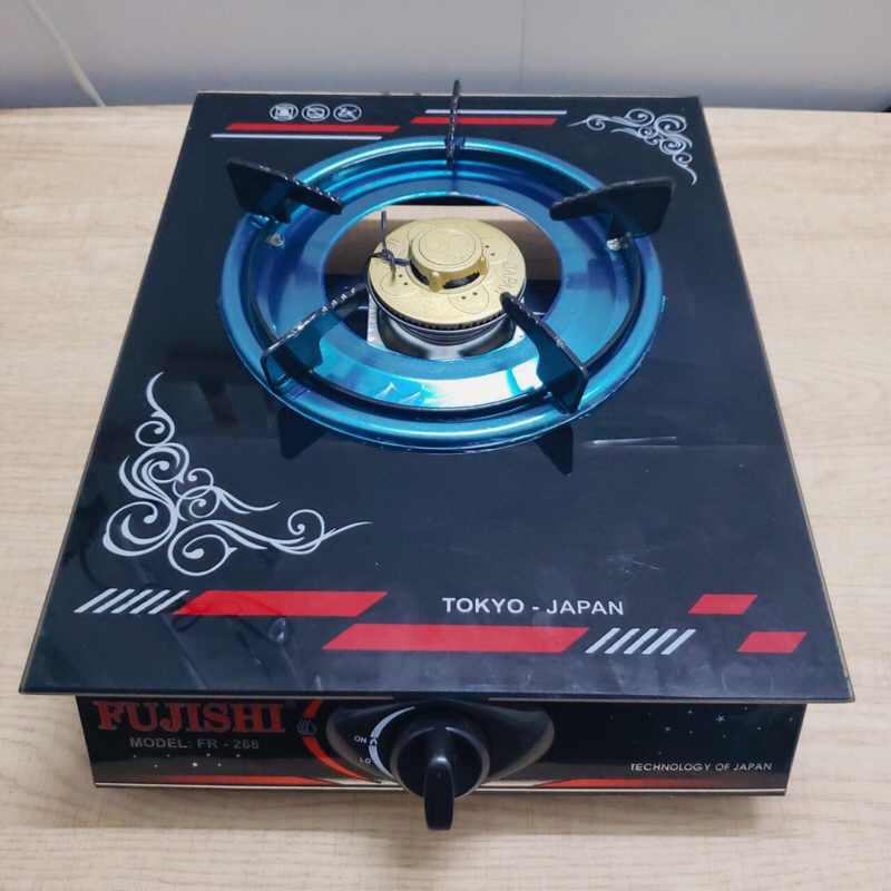 Bếp gas đơn chén nhôm Fujishi FR-268N Kính xanh/ đỏ