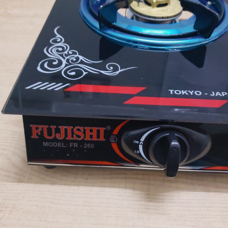 Bếp gas đơn chén nhôm Fujishi FR-268N Kính xanh/ đỏ