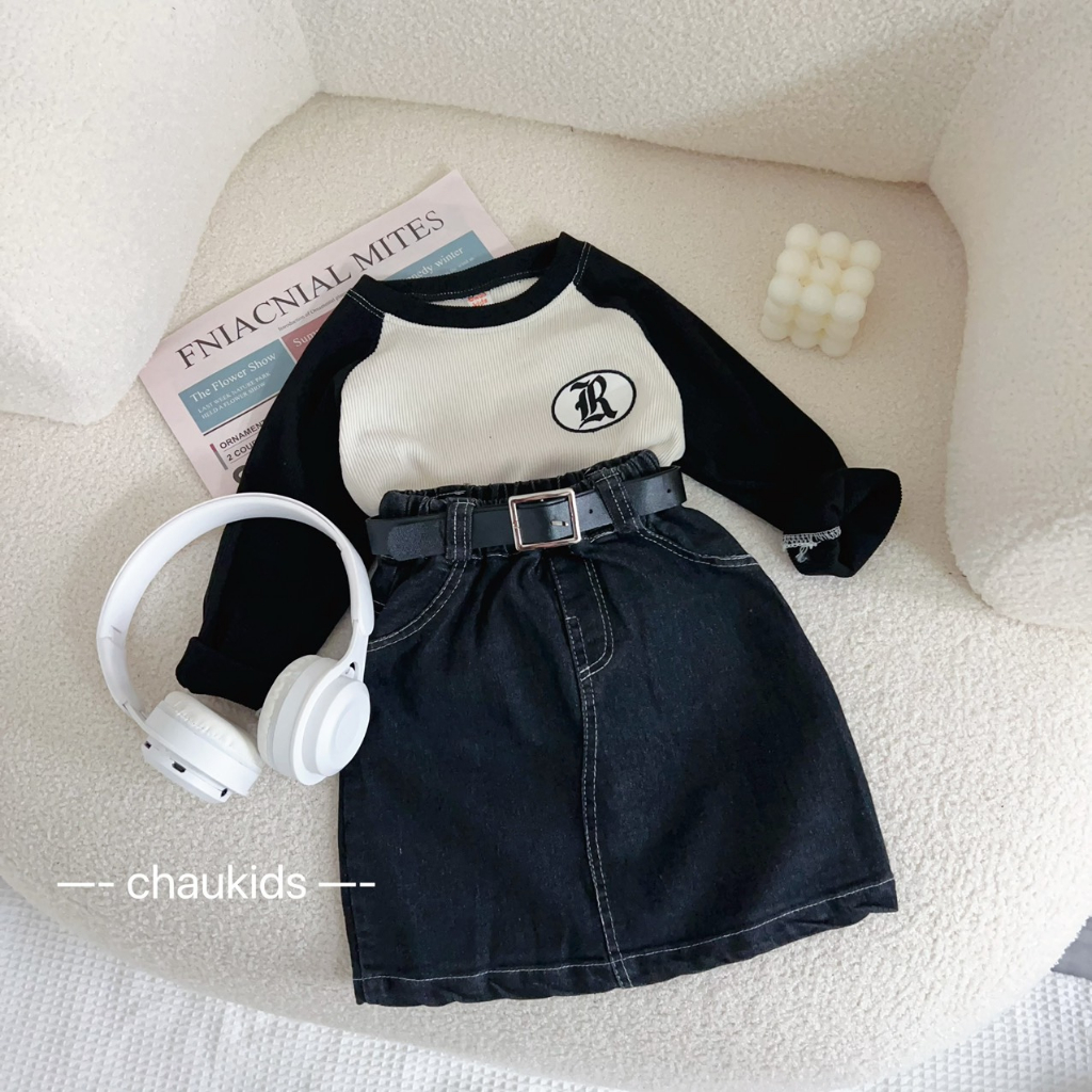 SET SET CHÂN VÁY KÈM DAI ÁO DÀI TAY CHẤT NHUNG TĂM 10-30KG