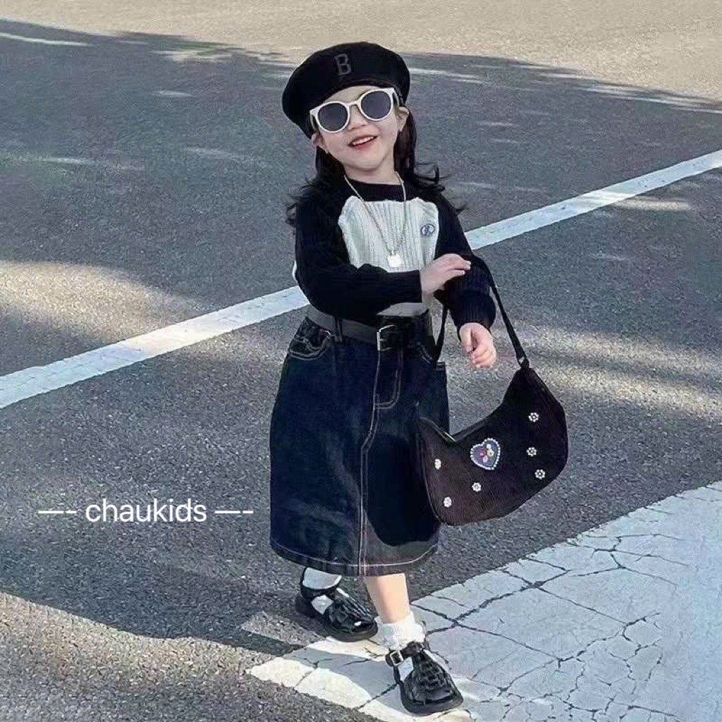 SET SET CHÂN VÁY KÈM DAI ÁO DÀI TAY CHẤT NHUNG TĂM 10-30KG