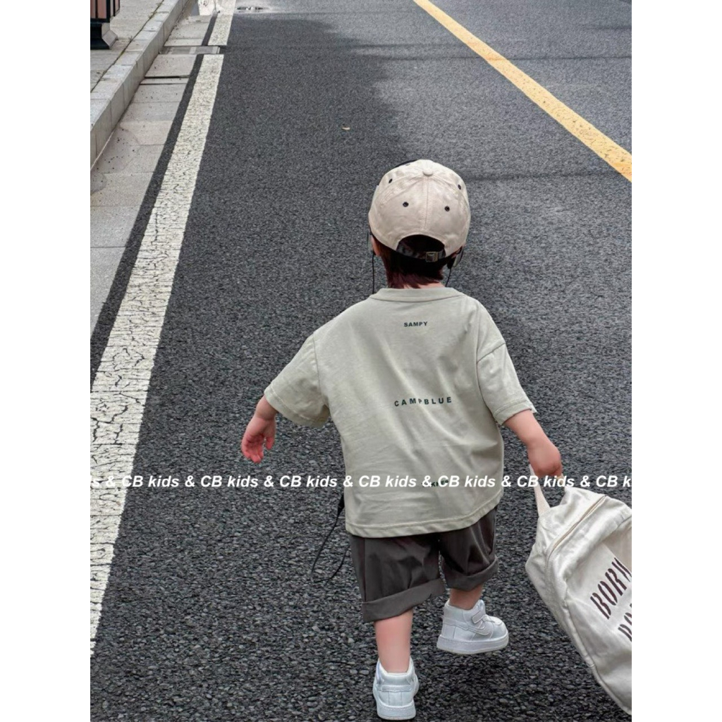 BỘ ÁO COTTON IN CHỨ BÉ TRAI  QUẦN KAKI MỀM 8-30KG