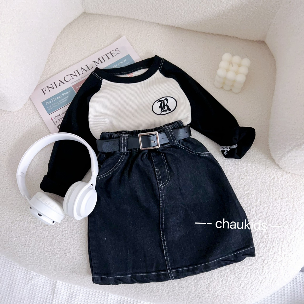 SET SET CHÂN VÁY KÈM DAI ÁO DÀI TAY CHẤT NHUNG TĂM 10-30KG