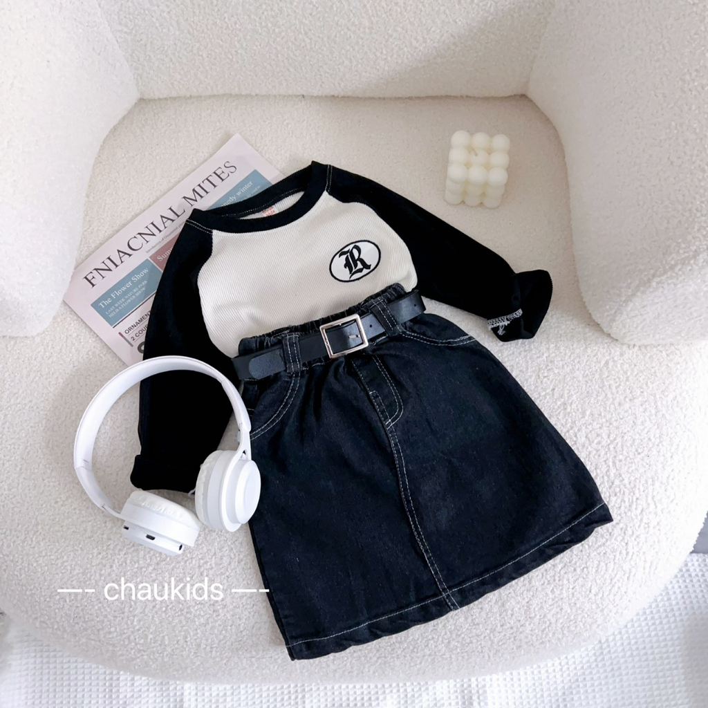 SET SET CHÂN VÁY KÈM DAI ÁO DÀI TAY CHẤT NHUNG TĂM 10-30KG