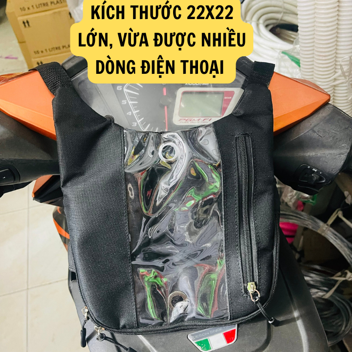 Túi treo đầu xe máy, túi treo ghi đông xe máy, túi điện thoại có cảm ứng, túi chạy grab xem bản đồ
